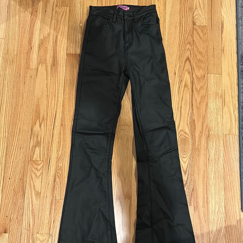 Edited black leather pant